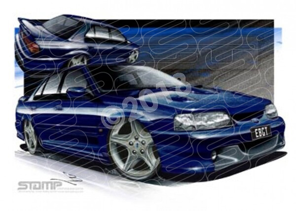 FORD EB GT FALCON COBALT BLUE A1 STRETCHED CANVAS (FT132)