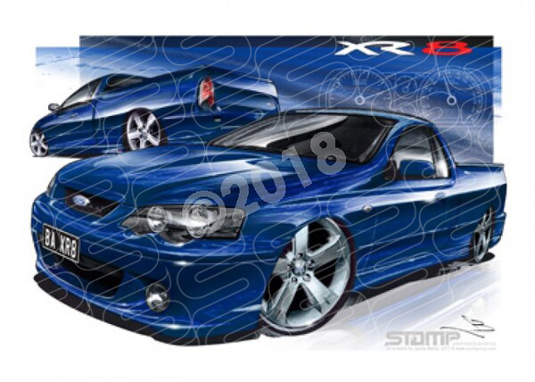 Ute BA XR8 UTE BA XR8 FALCON FALCON UTE SHOCKWAVE A1 STRETCHED CANVAS (FT147)