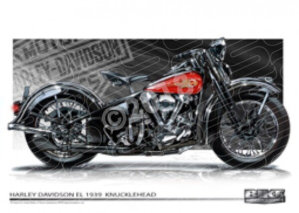 Bikes HARLEY DAVIDSON KNUCKLEHEAD A1 STRETCHED CANVAS (T002)