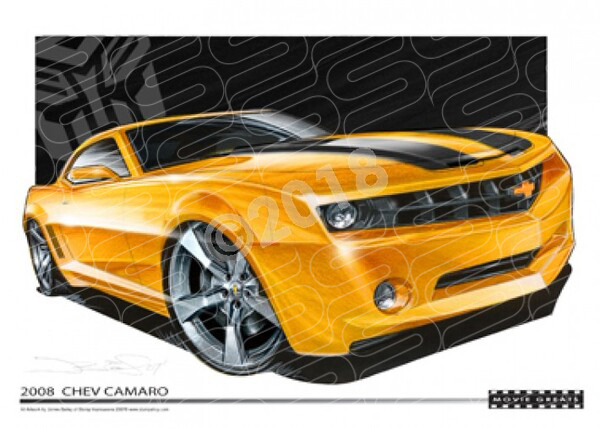 TRANSFORMERS BUMBLE BEE CAMARO A1 STRETCHED CANVAS (M012)