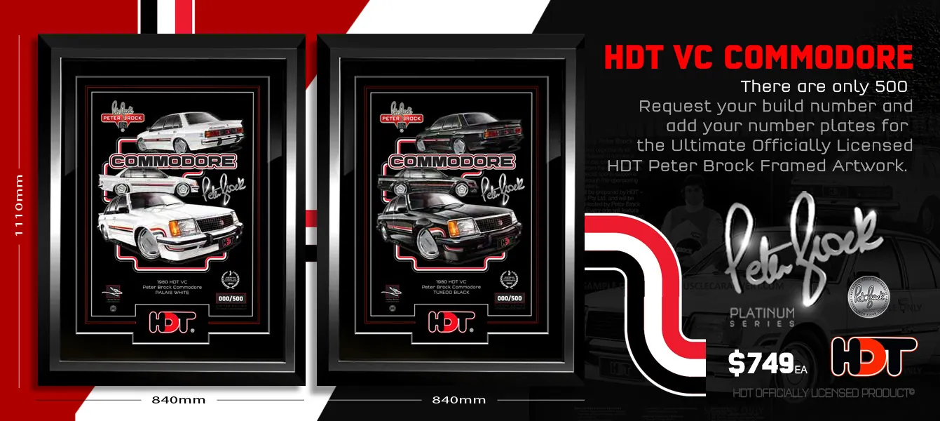 HDT VC PETER BROCK COMMODORE FRAMED CAR ART