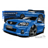 HOLDEN UTE VE II SS THUNDER PERFECT BLUE A3 FRAMED PRINT (HC582)