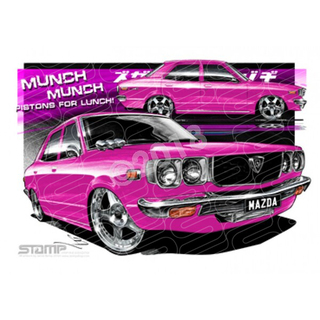 Imports Mazda RX3 PINK A1 STRETCHED CANVAS (S012E)